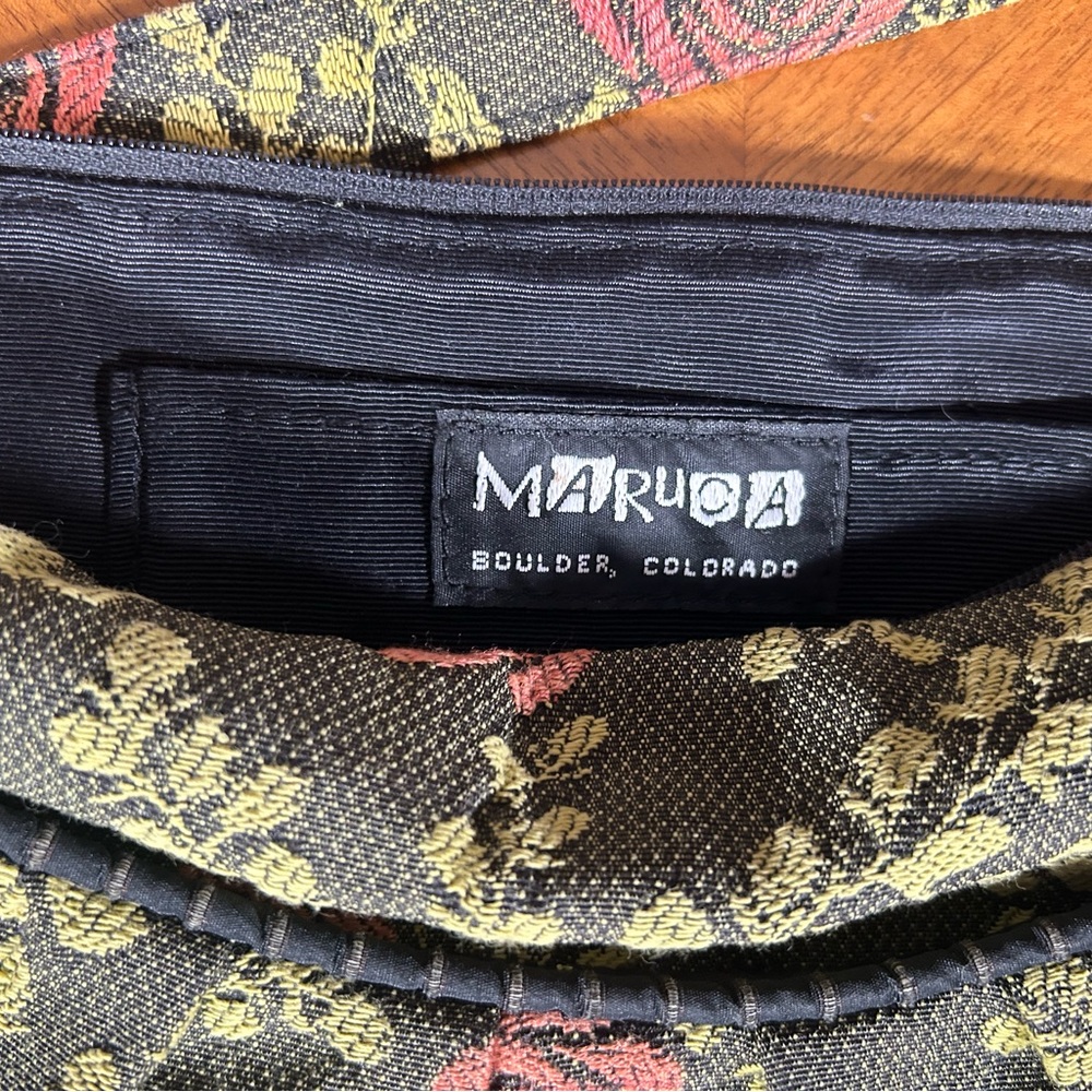 Maruca Design Boulder CO Handmade Tapestry Pleated Shoulder Bag - Vintage Rose - Picture 4 of 9